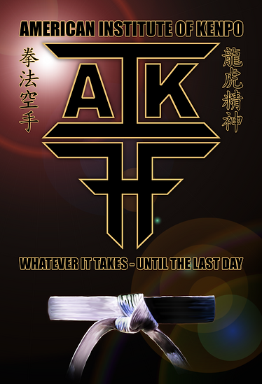 American Institute of Kenpo whatever it takes, white belt to black belt.